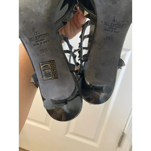 Valentino Garavani noir patent rockstud caged heels pumps - Picture 15 of 16